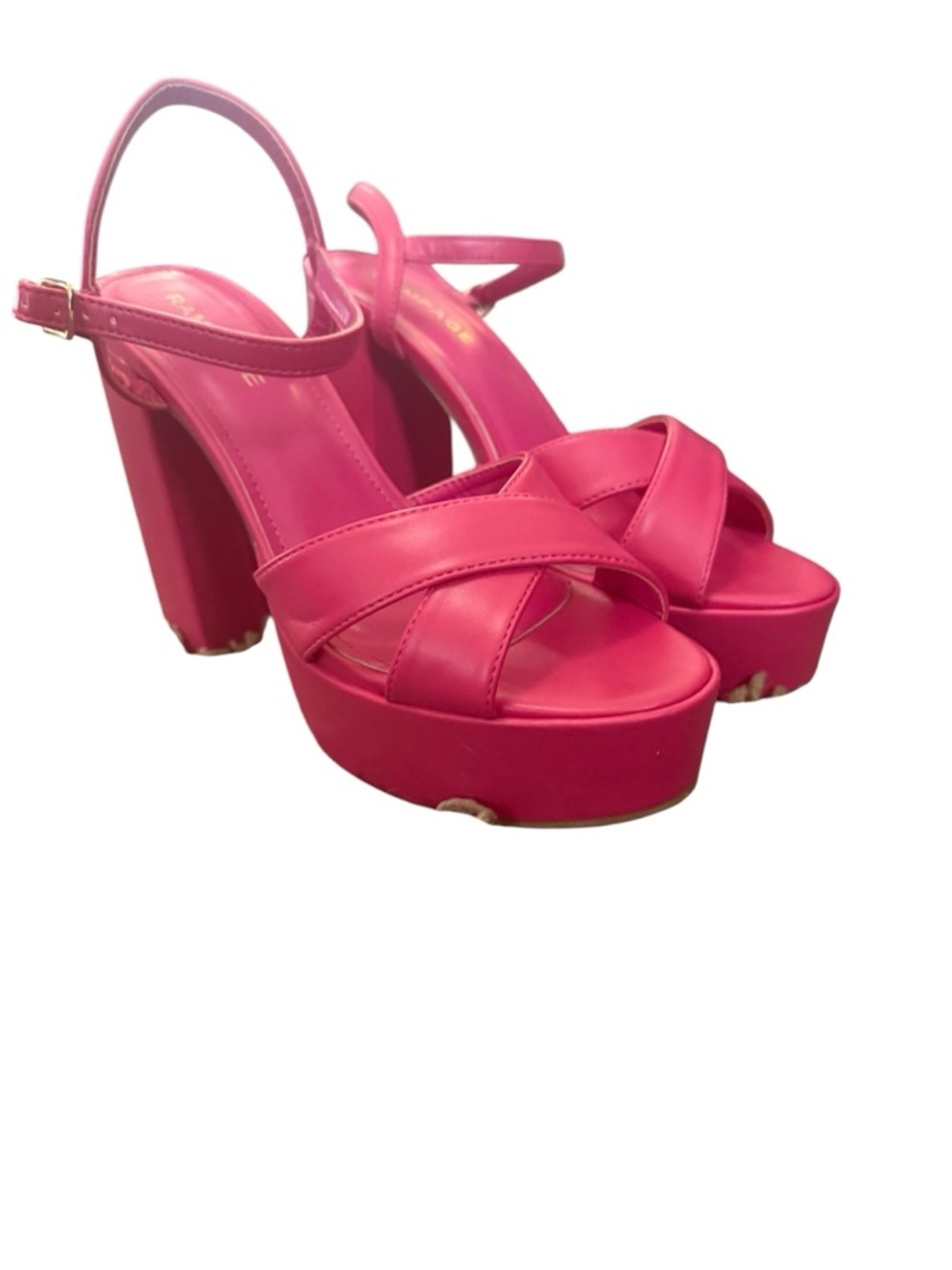 Rampage Women’s Pink Platform Block Heel Sandals